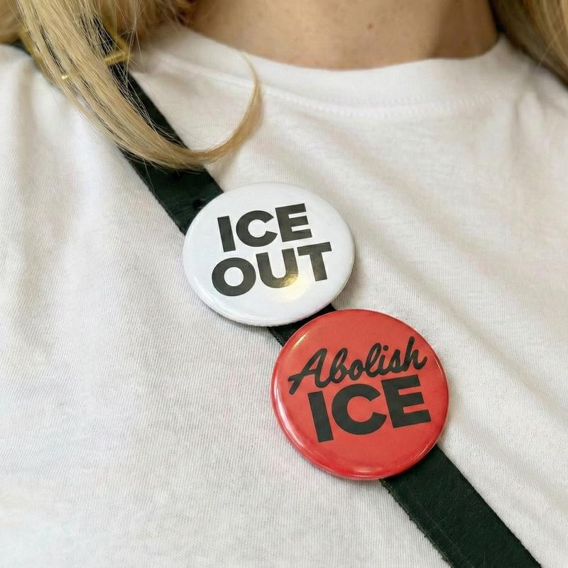 Abolish ICE, ICE OUT, Minnesota Rebel Pin Buttons Diameter 2,25"