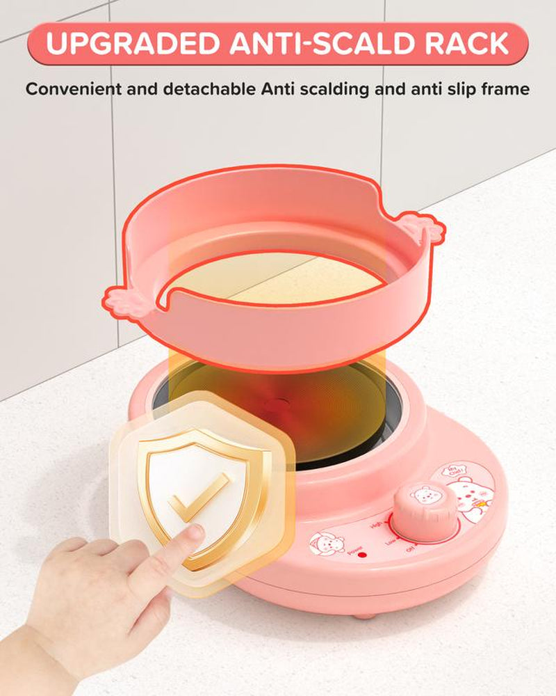 Kids Cooking Sets Real Pink Play Mini Kitchen, Safe Real Food Making Knife Set for Children 8-12 Girls Toddler Montessori Toys-Valentine’S Day Gift Idea