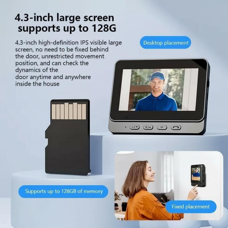 2026 Upgraded X7/X8 No Wifi Video Doorbell with Screen – Wireless Doorbell Camera, No App, No Monthly Fees,Two-Way Talk, Night Vision