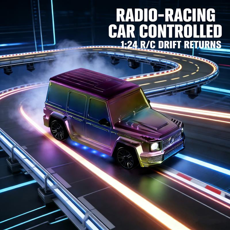 1：24 Scale Chameleon Purple Rc Drift off Road Cars with Full Proportional Throttle for Indoor Drifting Outdoor Trails Friend Gatherings Hobby Sessions and Rainy Day Fun