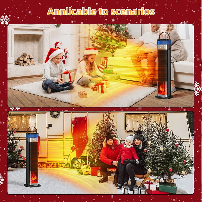 Indoor Heater, 21-Inch Portable Space Heater, Adjustable Thermostat with Remote Control, Humidifier and Heater Combo Unit, 12-Hour Timer, Tip-Over Protection, 70° Adjustment, Suitable for Offices, Bedrooms, and Homes