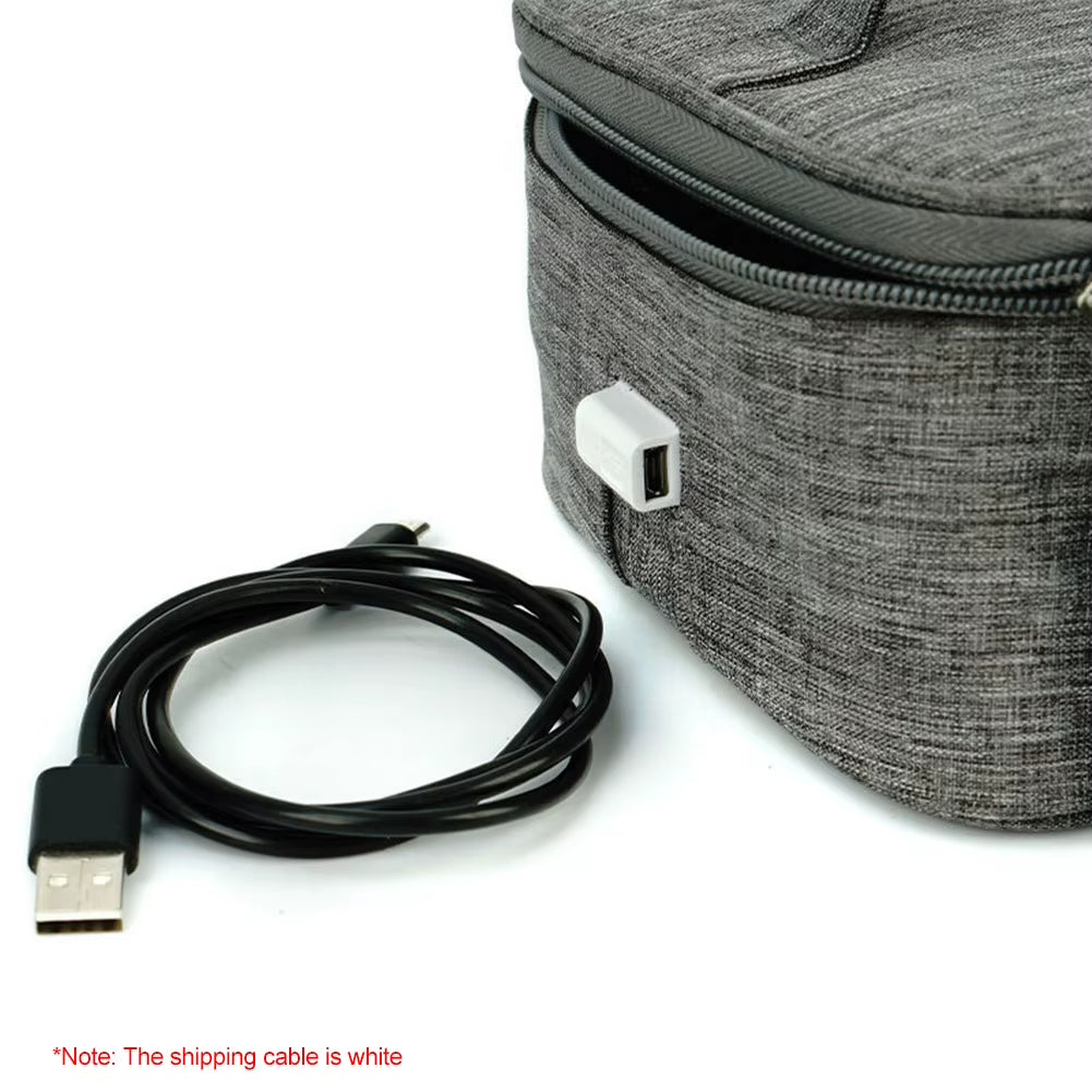 USB Heating Lunch Box Bag Electric Food Heater Oxford Cloth Insulated Food Bag Waterproof Large Capacity for Travel Office