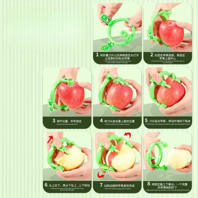 Handheld Rotary Apple Peeler Spiral Slicer for Fruit Vegetable Kitchen Gadget Gift Ideas Easy Use Corer Tool