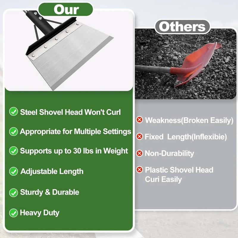 Multifunctional Cleaning Shovel, Stainless Steel Universal Outdoorgarden Cleaning Shovel, Weeding, Heavy Duty Flat Shovel, Planting, Landscaping