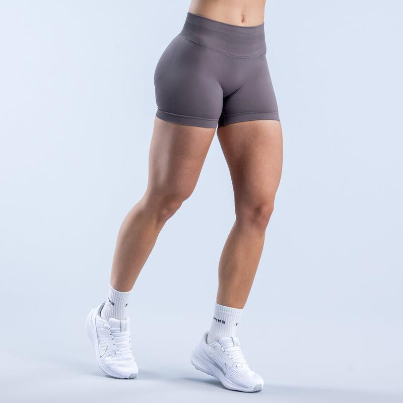 Dfyne Impact Shorts - 4.5" Stretch Nylon with Subtle Glute Contour, Low Ribbed Band