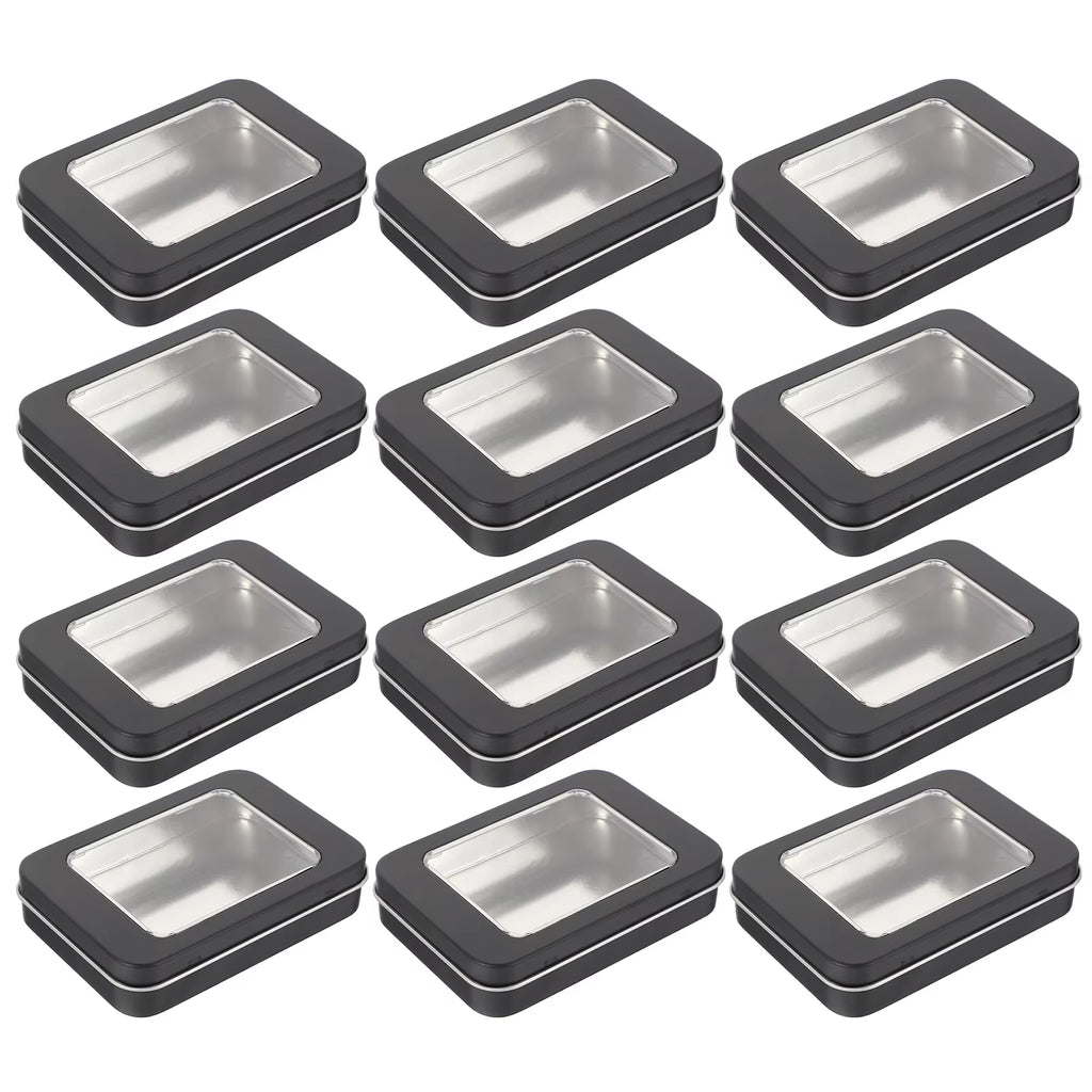 12 Pcs Boxes USB Keychain Storage Jewelry Container Tinplate Holder Pvc Drive Case