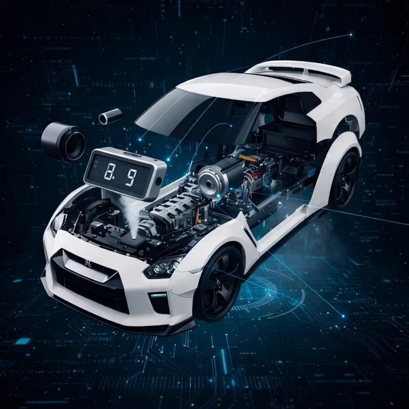 White Supercar Alarm Clock with Realistic Engine Sound & LED Light Show Ultimate Desk Accessory for Car Enthusiasts