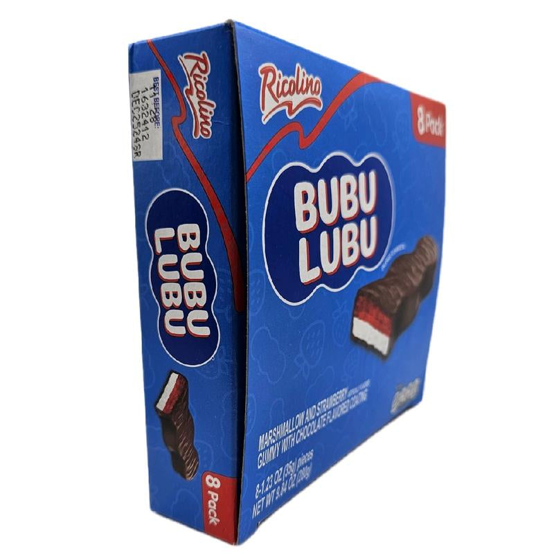 Bubu Lubu - Marshmallow and Strawberry Artificial Flavored Gummy with Chocolate Flavored Coating / 8 Pieces Pack