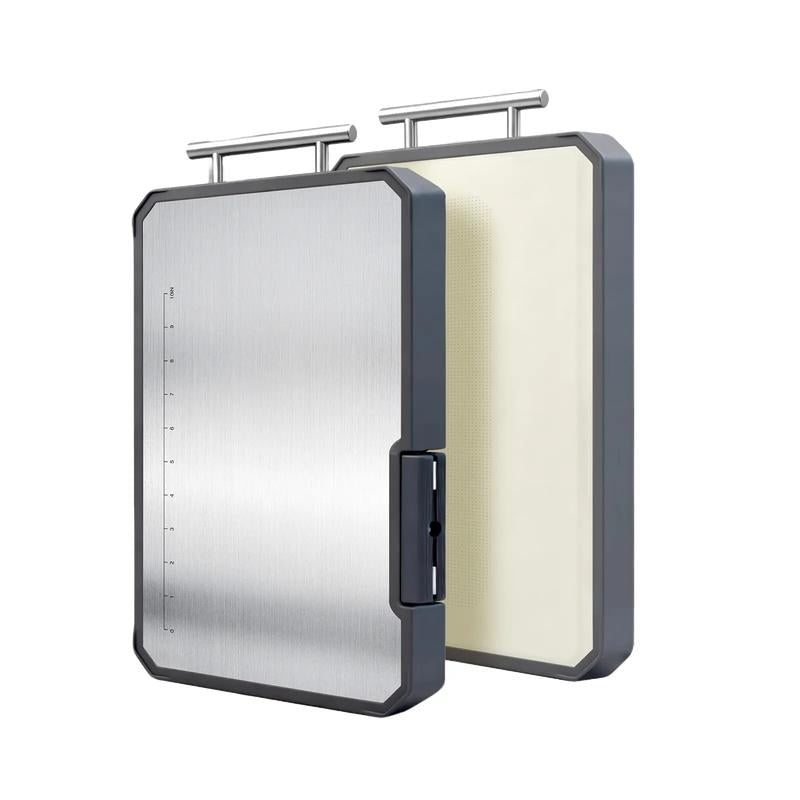 Pure Titanium Cutting Board for Kitchen - Dual Sided Design with Protect the Cutting Tools ,Sharpener, Graduation Marks, and Grinding Area