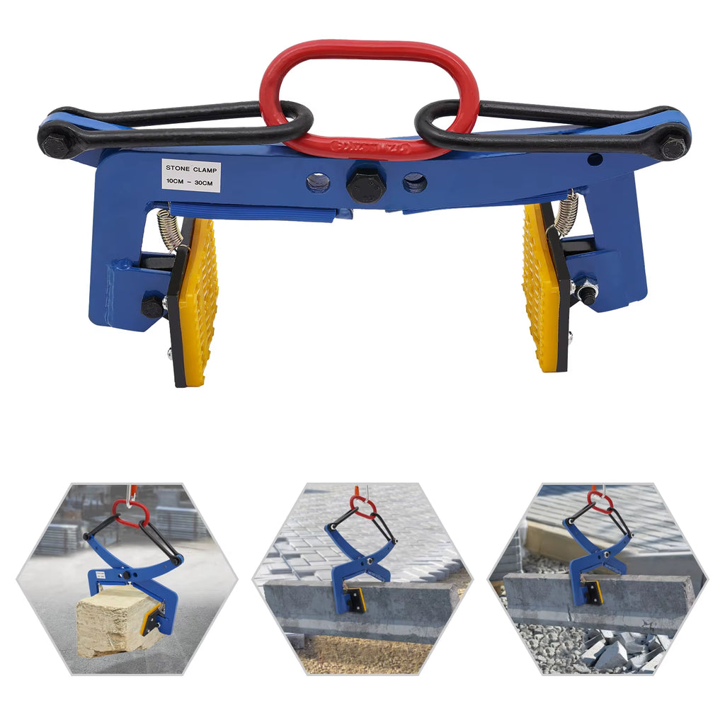 661LBS Stone Lifting Clamp Adjustable Opening Stone Carrying Clamp Vertical Stone Lifting Clamp Sling Ring Stone Clamp