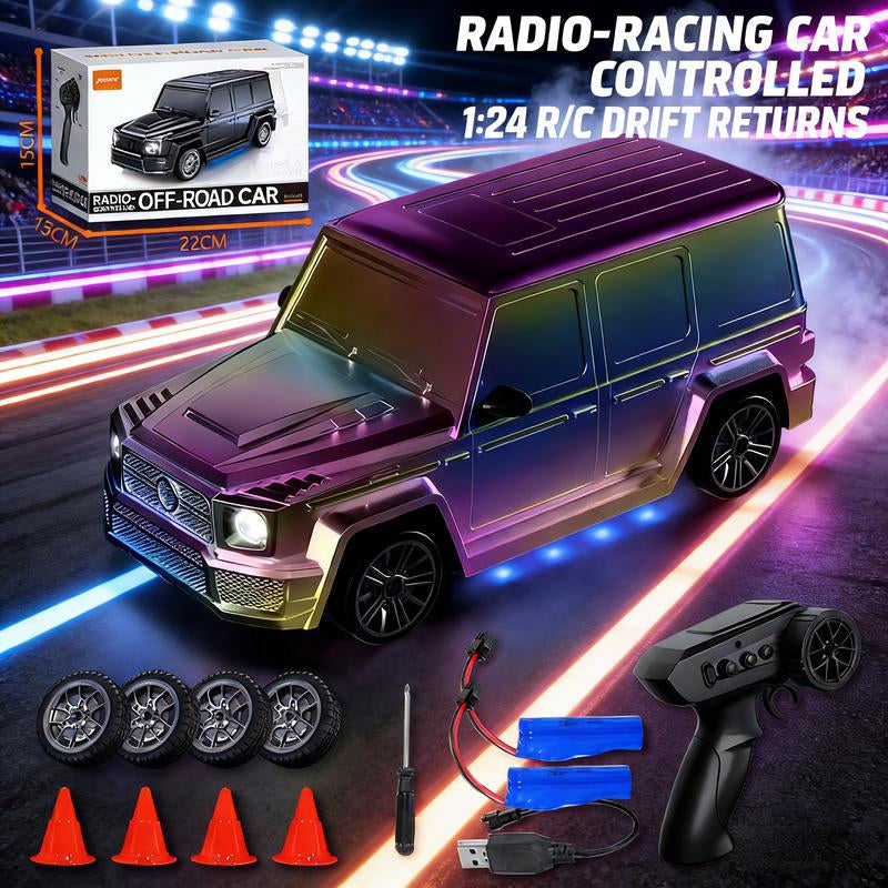 1：24 Scale Chameleon Purple Rc Drift off Road Cars with Full Proportional Throttle for Indoor Drifting Outdoor Trails Friend Gatherings Hobby Sessions and Rainy Day Fun