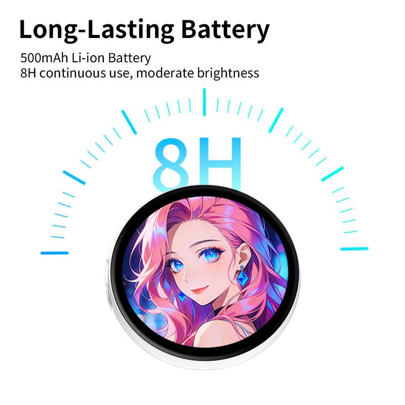 Smart E-Badge! Super Bowl,C89 Cyberpunk Digital Pin - 1.85" Touch Screen, Bluetooth 5.4, Custom Image/Video for Concert Cheer,Two-Dimensional Anime and Gaming Merchandise &Gifts for Men Women ，Ita Bag & Anime Merch Display