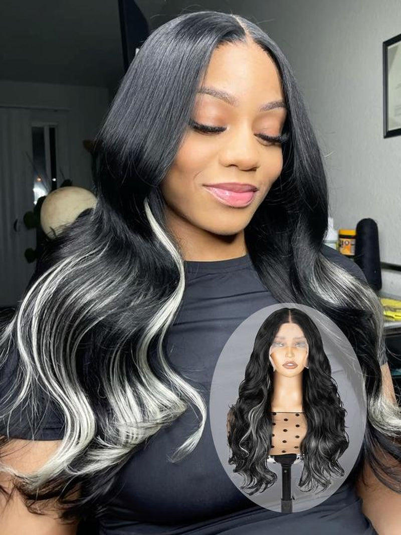 24 Inch Burgundy/Ginger Long Body Wavy Wigs for Women, Gorgeous Fluffy Wigs without Bangs, Synthetic Heat Resistant HD Lace Front Wigs for Party, Daily Use