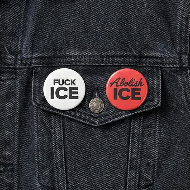 Abolish ICE, ICE OUT, Minnesota Rebel Pin Buttons Diameter 2,25"