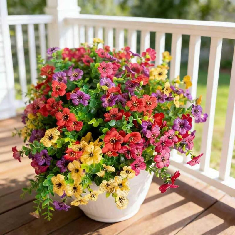 6-Color Artificial Flower (6/12Pcs/Set), UV Resistant Colorful Fake Flower, Decorative Bouquet for Home Garden Party Wedding Decor, Artificial Flowers Bouquet