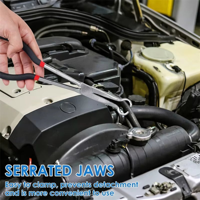 1Pc 11-Inch High Quality Long Nose Pliers with Curved and Straight Tips - Ideal for Industrial, DIY Applications and Car Repair