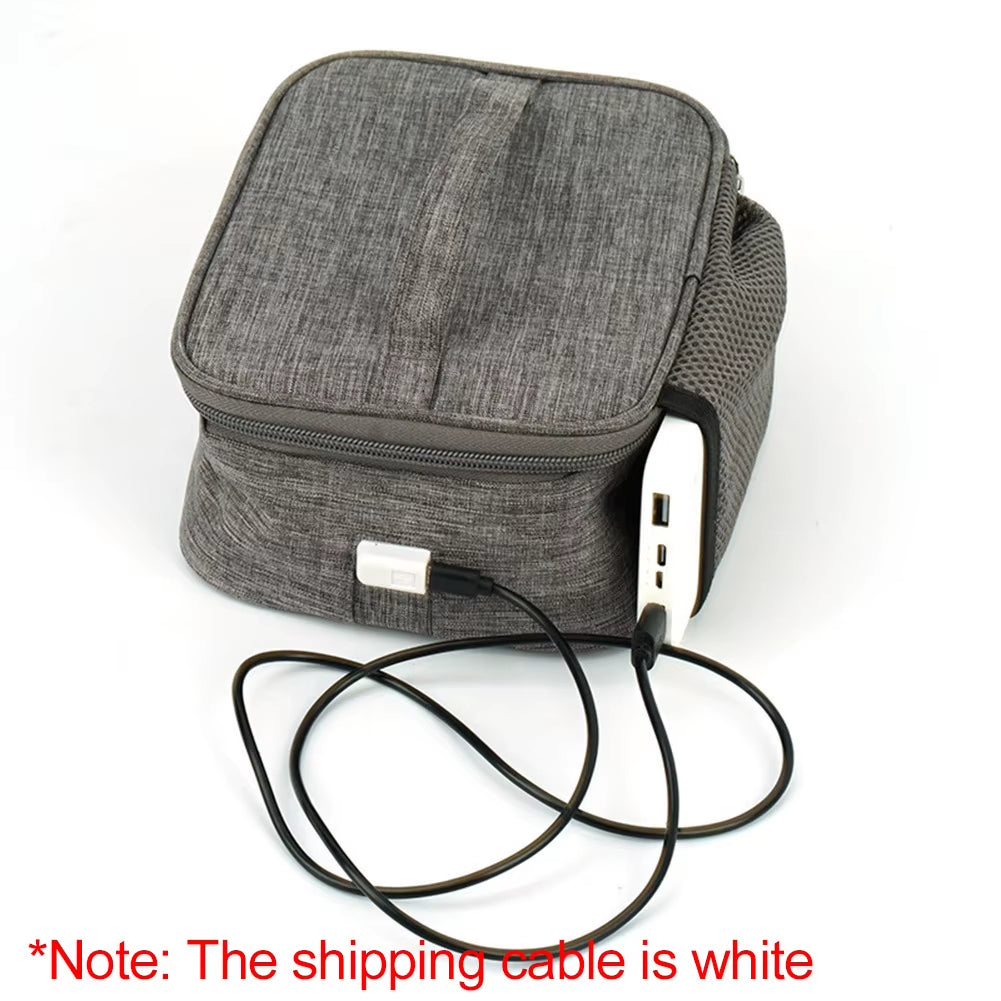 USB Heating Lunch Box Bag Electric Food Heater Oxford Cloth Insulated Food Bag Waterproof Large Capacity for Travel Office