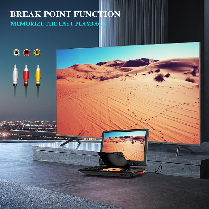 [Mydash] 14.9" Portable DVD Player, MYDASH CD Player W/ 12.5" Swivel HD Screen, Audio Player W/ Dual-Speaker, 6 Hours Rechargeable Battery, Region Free, Remote Control, Sync TV/CD/USB/SD Multi-Format Support,No Blu-Ray