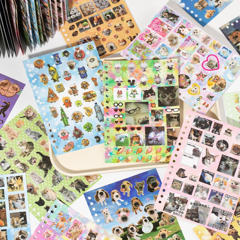 3 Styles Cute Pet Sticker Book – 30 Sheets, 800 Pcs Stickers per Style, Cat & Dog Aesthetic Stickers for Scrapbooking, Journaling, DIY Crafts, Kawaii Planner Stickers, Tiktokshopjumpstartsale