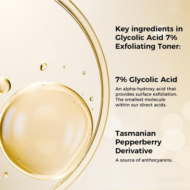 Lopeie 7% Glycolic Acid Exfoliating Toner – Smooth Skin Texture & Brighten Dull Skin, Gentle AHA Toner for Daily Skincare, 100Ml