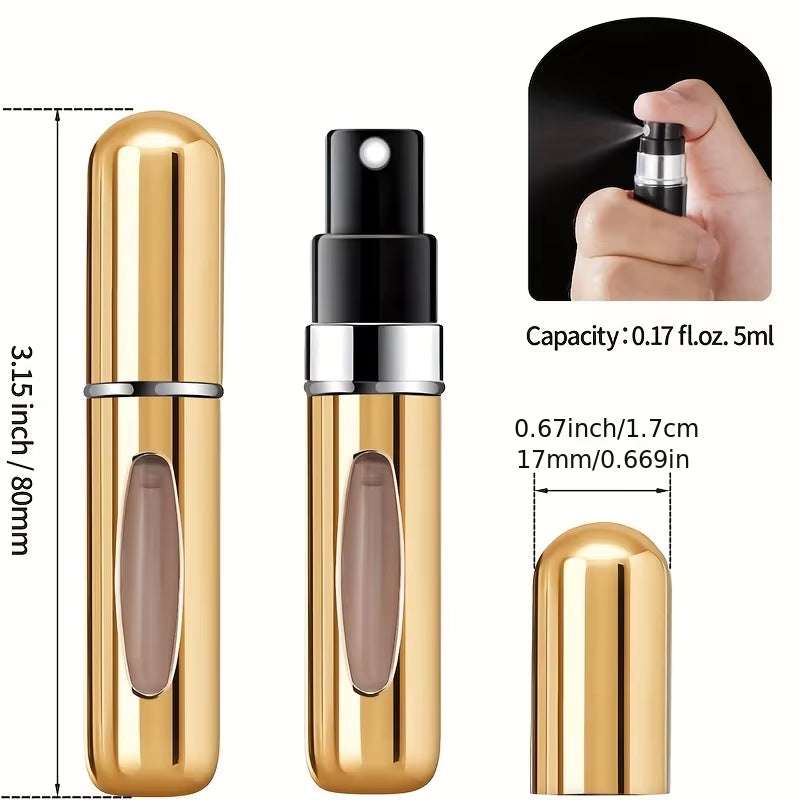 Mini Refillable Perfume Atomizer Aluminum, Travel Perfume Atomizer 5Ml, Portable Perfume Dispenser, Refillable Perfume Case Rugg
