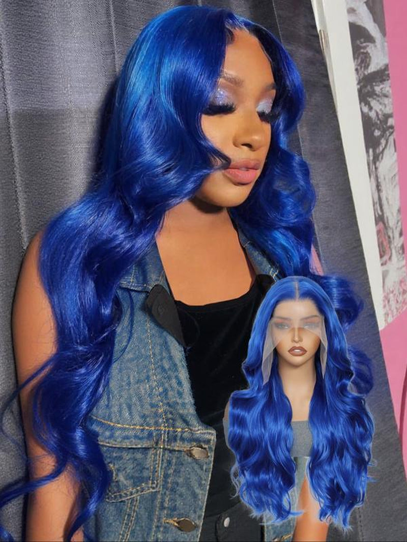 24 Inch Burgundy/Ginger Long Body Wavy Wigs for Women, Gorgeous Fluffy Wigs without Bangs, Synthetic Heat Resistant HD Lace Front Wigs for Party, Daily Use