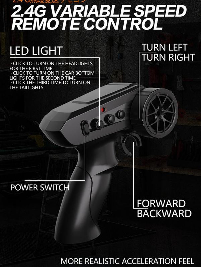 1：24 Scale Chameleon Purple Rc Drift off Road Cars with Full Proportional Throttle for Indoor Drifting Outdoor Trails Friend Gatherings Hobby Sessions and Rainy Day Fun