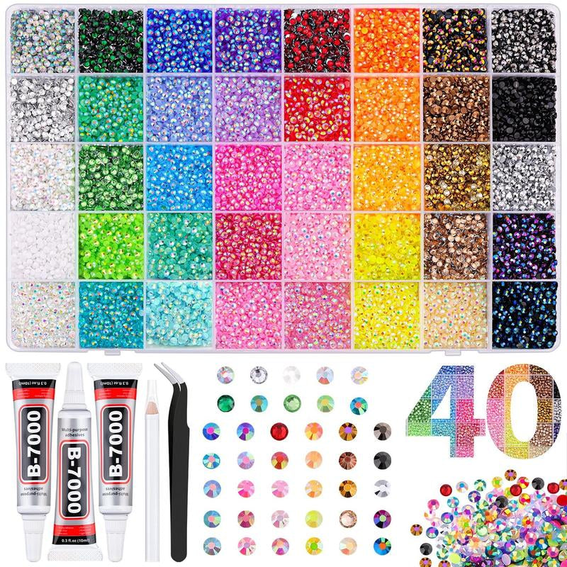 40 Colors 3Mm Jelly Rhinestones, 1 Box Multicolor Flatback Resin Gems for Bedazzling, DIY Crafting, Diamond Art & Nail Art, Bedazzler Kit