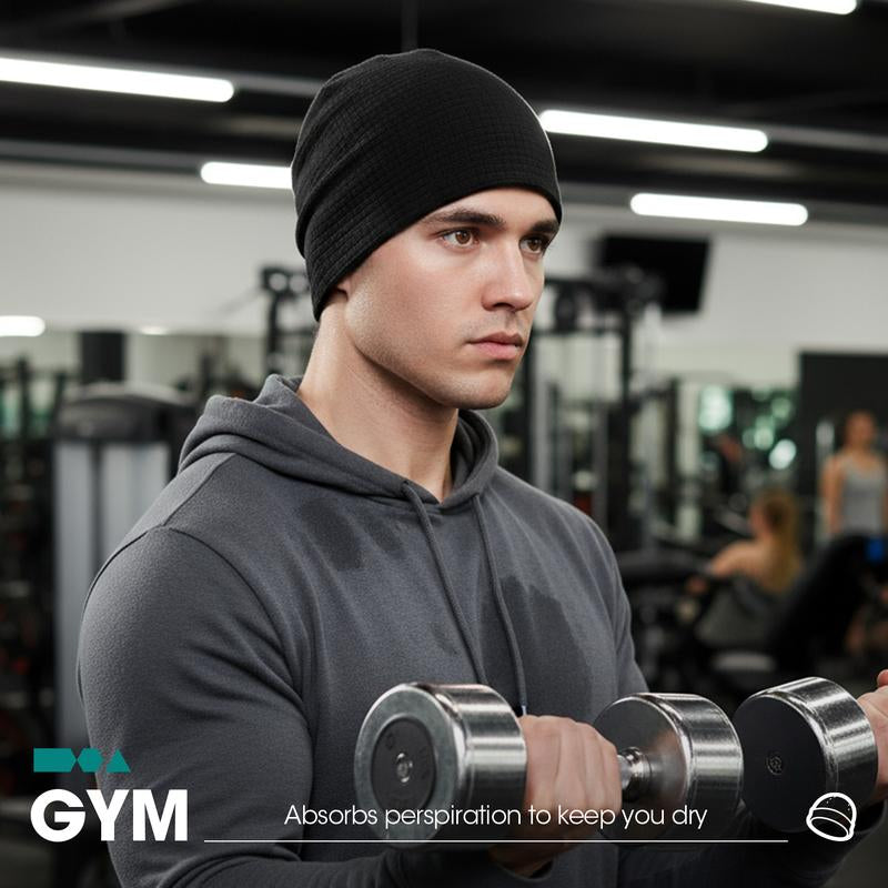 SHINENEOTH 1/2 Pcs Warm Lightweight Soft Skull Cap Accessories Unisex Cycling Cap Beanie Do-Rag Running Beanie Hiking Gym Fitness Wicking Skull Cap Sports Windproof Winter