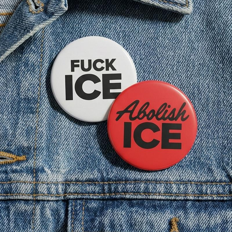Abolish ICE, ICE OUT, Minnesota Rebel Pin Buttons Diameter 2,25"