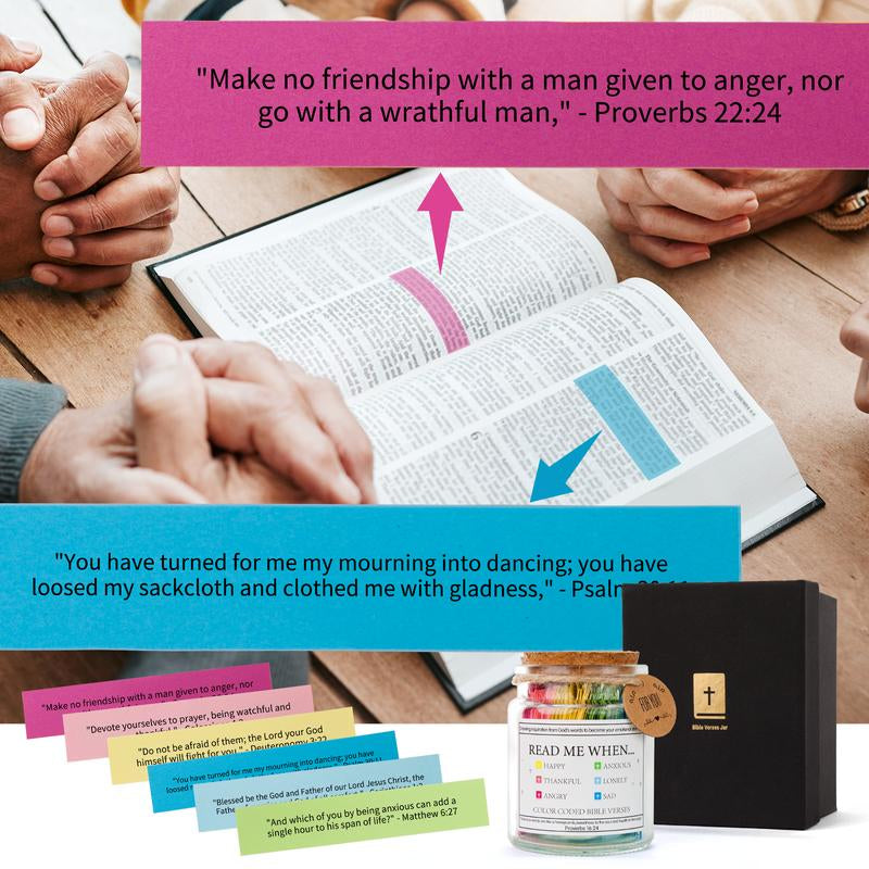 Scripture Verse Jar(English Version) - Unisex,1Pc Glass Jar,Bible Verse Jar,Christian Gift Read Me Jar Religious Stuff Bottles Organiser Read Me When Bible Verses Jar Religious Christian Gifts for Women Men Christian Devotionals for Women Catholic Faith