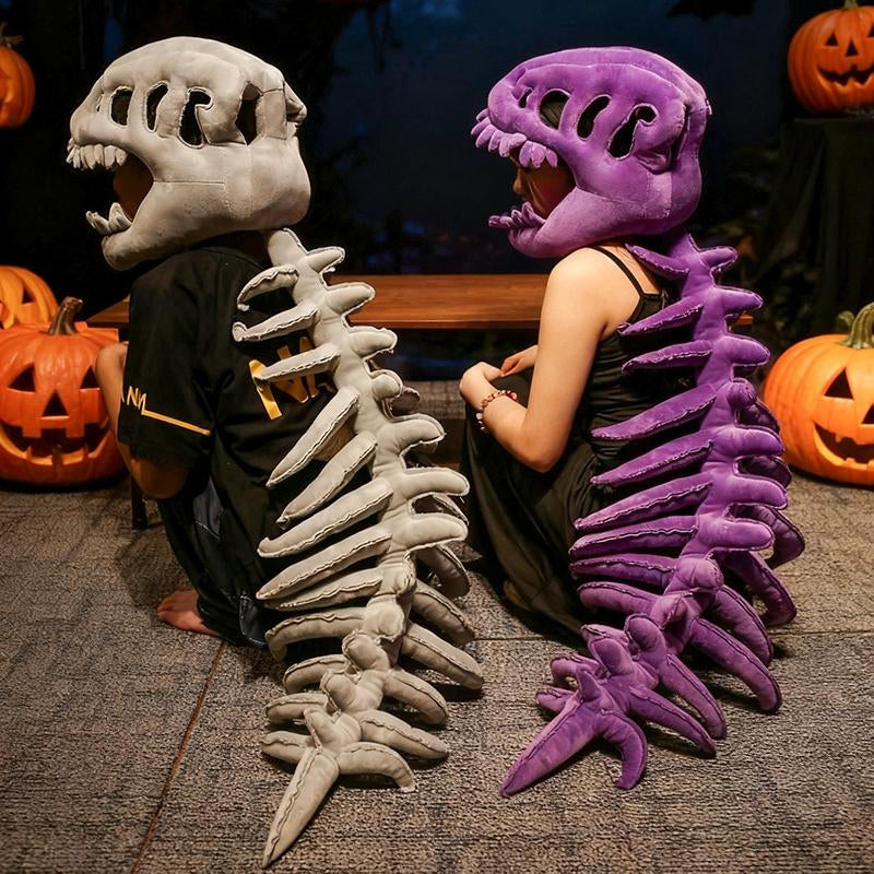 Dinosaur Skeleton Headgear Pillow, 4 Color Options Available, Unisex Cushion, Perfect for Party Cosplay and Sofa Lounging