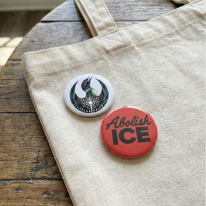 Abolish ICE, ICE OUT, Minnesota Rebel Pin Buttons Diameter 2,25"