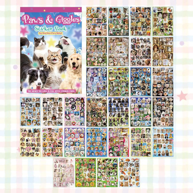 3 Styles Cute Pet Sticker Book – 30 Sheets, 800 Pcs Stickers per Style, Cat & Dog Aesthetic Stickers for Scrapbooking, Journaling, DIY Crafts, Kawaii Planner Stickers, Tiktokshopjumpstartsale
