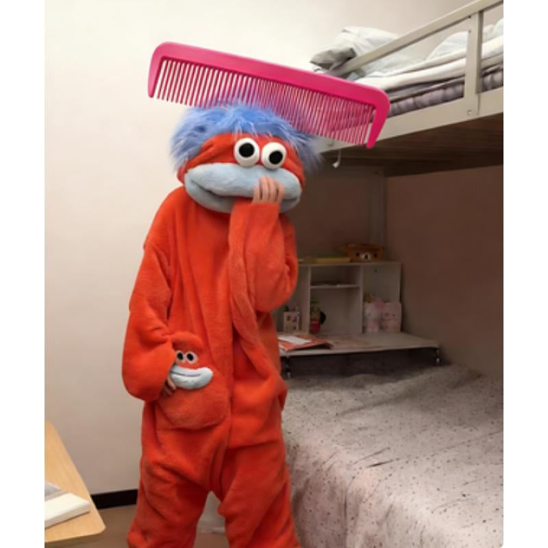 Includes a Free Comb.Unique Oversized Pajamas, Fun Themed Onesies, Thick Sausage-Shaped Plush Robes/Loungewear, and a Brushable Wig, Suitable for Both Men and Women.A Cute Valentine'S Day Gift.