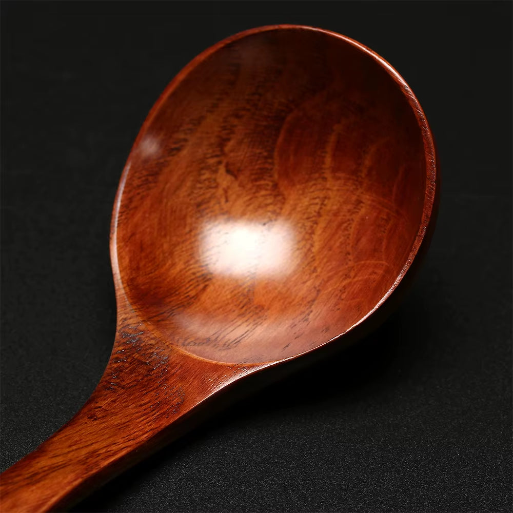 Natural Wooden Large Soup Scoops Long Handle Cooking Scoop Wood Ramen Rice Spoon Soup Ladle Catering Tableware Kitchen Utensil