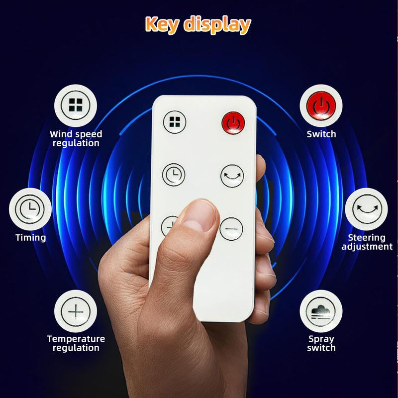 Indoor Heater, 21-Inch Portable Space Heater, Adjustable Thermostat with Remote Control, Humidifier and Heater Combo Unit, 12-Hour Timer, Tip-Over Protection, 70° Adjustment, Suitable for Offices, Bedrooms, and Homes