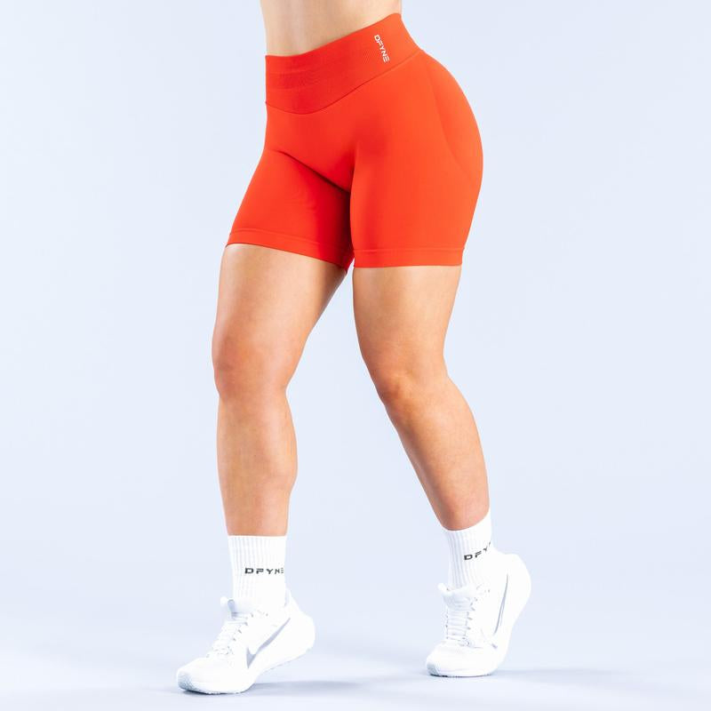 Dfyne Impact Shorts - 4.5" Stretch Nylon with Subtle Glute Contour, Low Ribbed Band