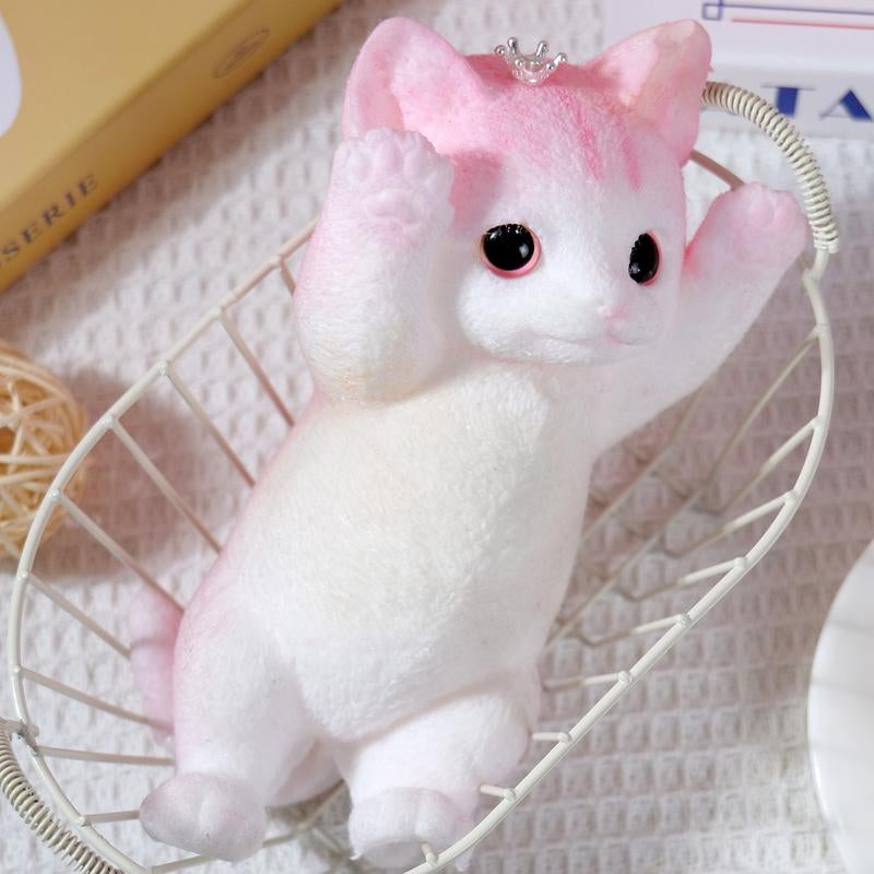 Large Taba Squishy Cat Squishy Dog Handmade Cute Cat DIY Squeeze Toy, Hyperreal Kawaii Cat Simulation Lovely Toy, Squeeze Autism Toys Stress Relidf Toy, Silicone Pinch Cat