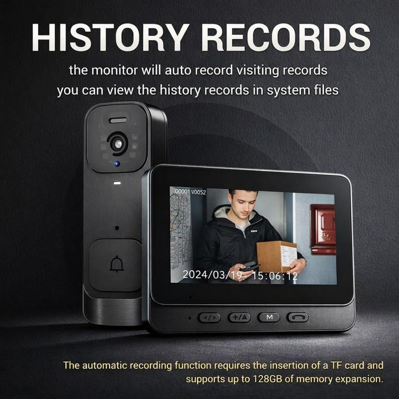 2026 Upgraded X7/X8 No Wifi Video Doorbell with Screen – Wireless Doorbell Camera, No App, No Monthly Fees,Two-Way Talk, Night Vision