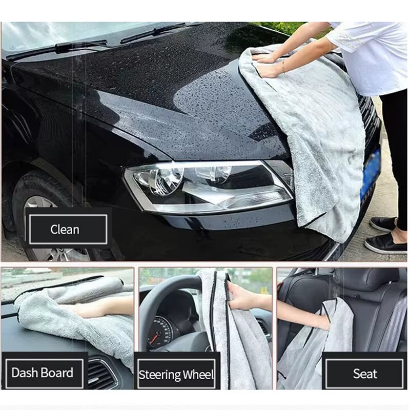 SEAMETAL Microfiber Car Wash Towel High Water Absorption Fast Drying Cloth Car Detailing Care Rags for Car Cleaning Accessories
