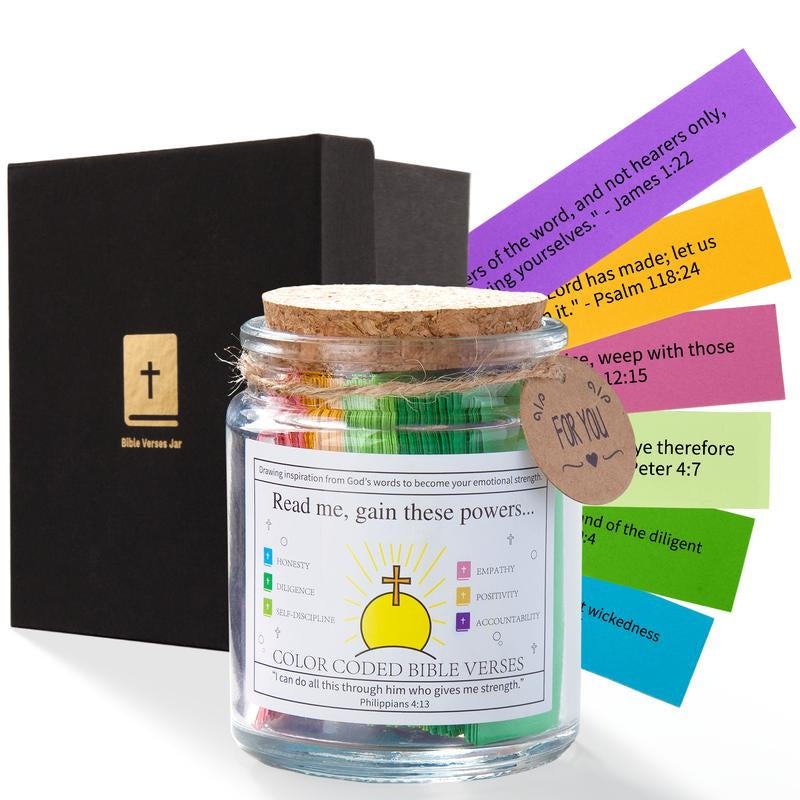 Scripture Verse Jar(English Version) - Unisex,1Pc Glass Jar,Bible Verse Jar,Christian Gift Read Me Jar Religious Stuff Bottles Organiser Read Me When Bible Verses Jar Religious Christian Gifts for Women Men Christian Devotionals for Women Catholic Faith