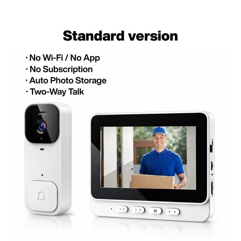 2026 Upgraded X7/X8 No Wifi Video Doorbell with Screen – Wireless Doorbell Camera, No App, No Monthly Fees,Two-Way Talk, Night Vision