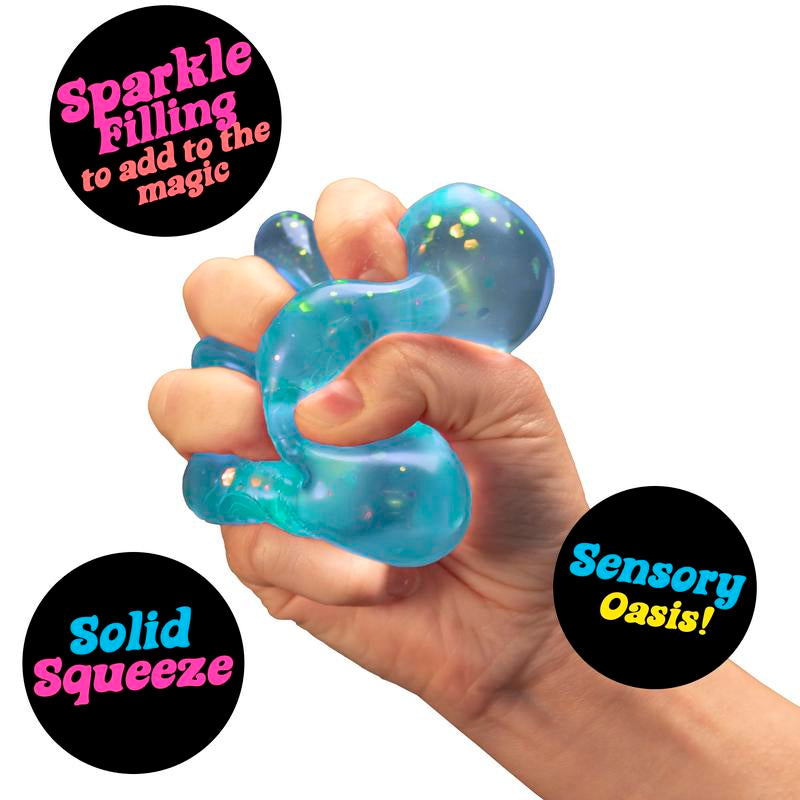 Needoh Dream Drop – Raindrop Sensory Toy with Dreamy Smooth Squeeze, Sparkle Filling, 3 Assorted Colors (One Random Color)