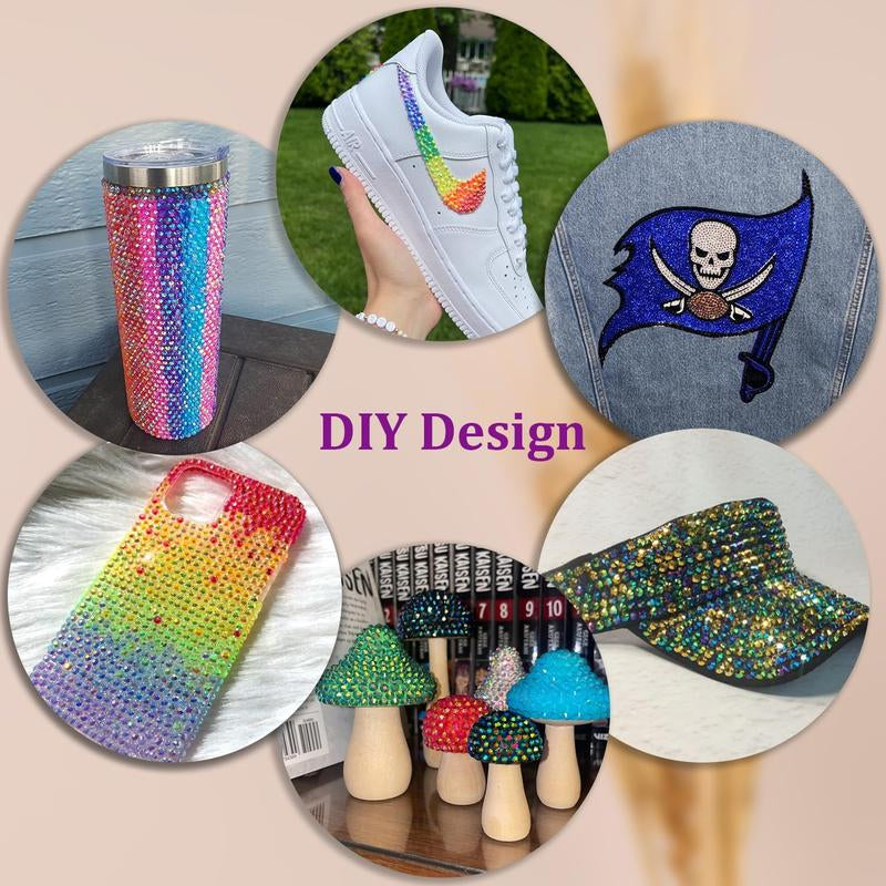 40000Pcs 40 Colors Jelly Rhinestones for Bedazzling, 3Mm Multicolor Resin Flatback Gems for Diamond Art, Bedazzler Kit with 3Pcs 10Ml B7000 Jewelry Glue for Crafting Book Shoes Nail Art