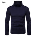 Autumn Winter Mens Turtleneck Sweaters Casual Thermal Long Sleeve Slim Fit Pullovers Stretch Basic Tops Sweatshirt Jumper Tshirt