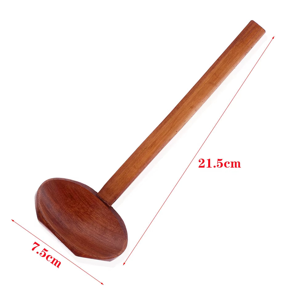 Natural Wooden Large Soup Scoops Long Handle Cooking Scoop Wood Ramen Rice Spoon Soup Ladle Catering Tableware Kitchen Utensil