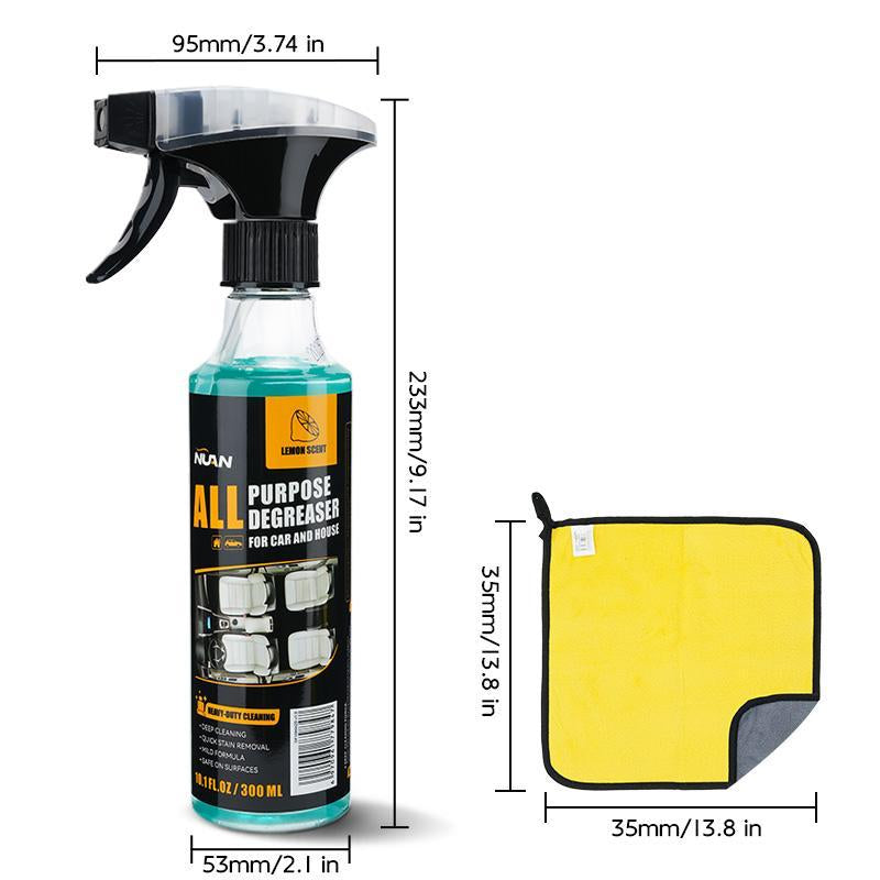 NUAN- Multi-Purpose Cleaning Spray: an All-In-One Household Cleaner Suitable for Kitchens, Bathrooms, and Both Interior and Exterior Car Surfaces. Effectively Removes Stubborn Stains.