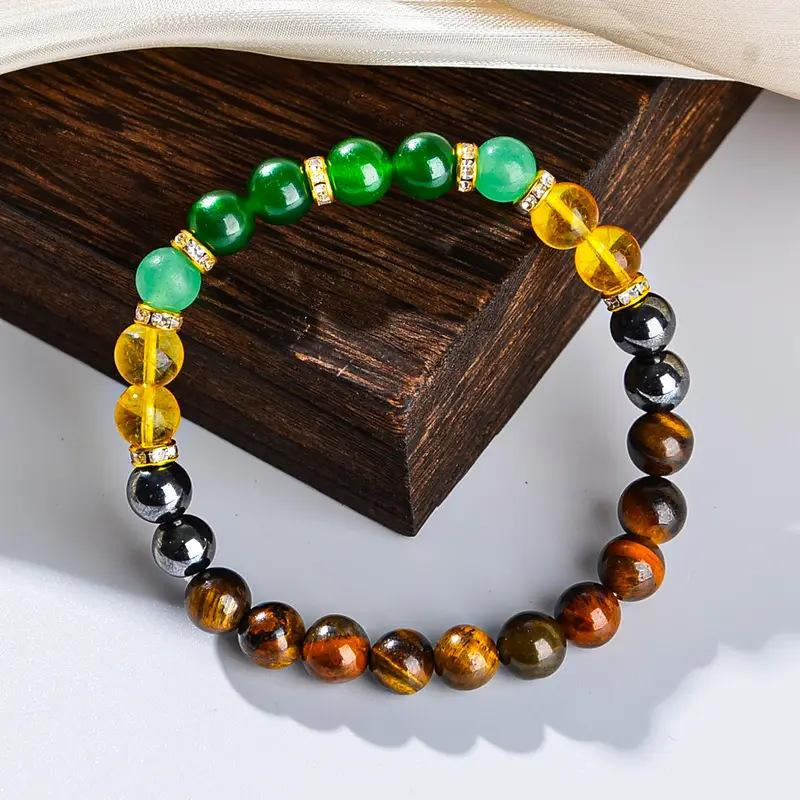 Money Bracelet with Black Onyx and Tiger'S Eye - Luck Bracelet - Attract Wealth, Abundance and Prosperity