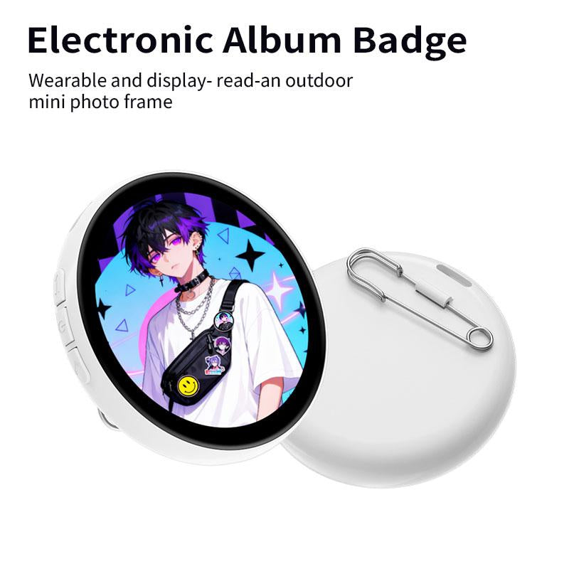 Smart E-Badge! Super Bowl,C89 Cyberpunk Digital Pin - 1.85" Touch Screen, Bluetooth 5.4, Custom Image/Video for Concert Cheer,Two-Dimensional Anime and Gaming Merchandise &Gifts for Men Women ，Ita Bag & Anime Merch Display